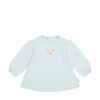Steiff Mini-Kids Langarmshirt in Hellblau mit eingestrickter Punkteoptik